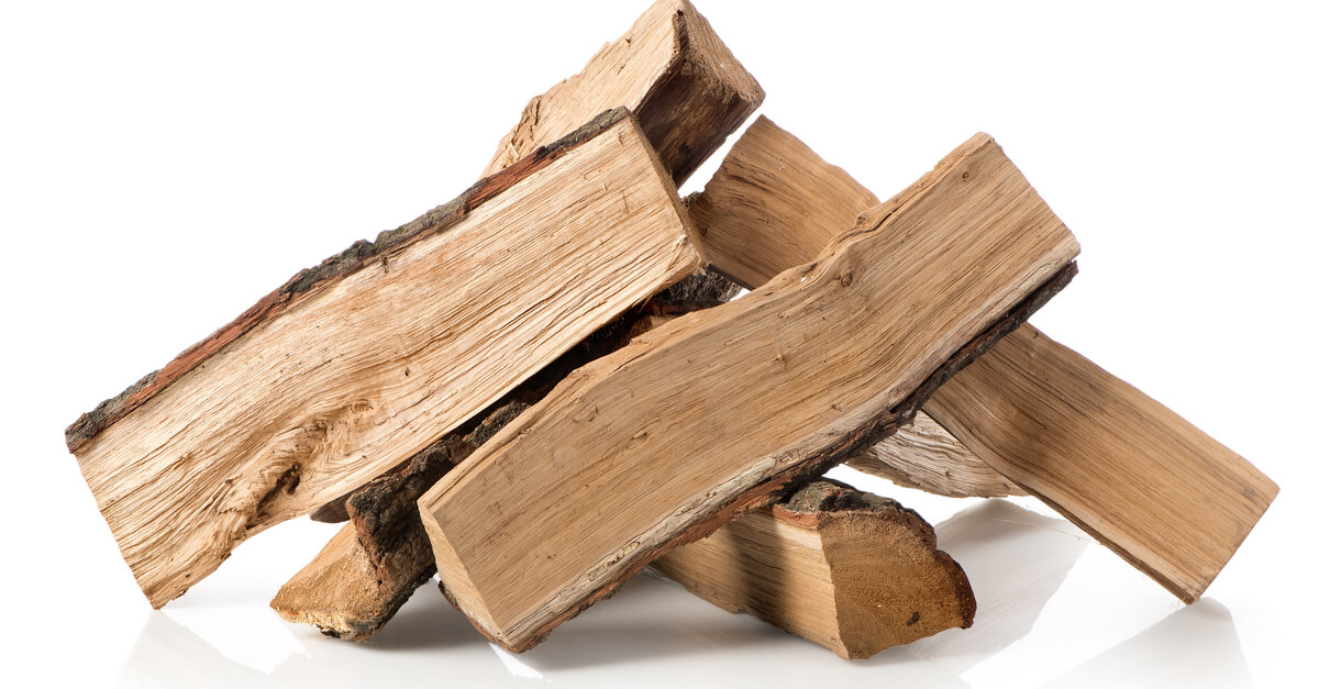 Pile of firewood isolated on a white background