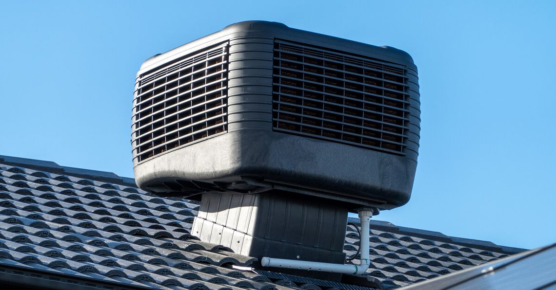 Evaporative Cooler Installed on Roof